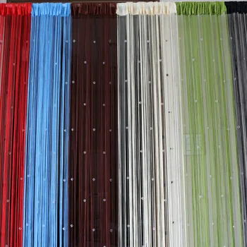

Multicolor Line Curtains Stripe Classic Shiny Tassel String Beaded Curtain Window Blind Drapes Room Divider Door Home Decoration