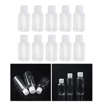 

15Pcs 50ml Empty Plastic Sample Bottle Container Jar Pot Vial with Flip Lid Perfect for Emollient Water Shower Gel Emulsion