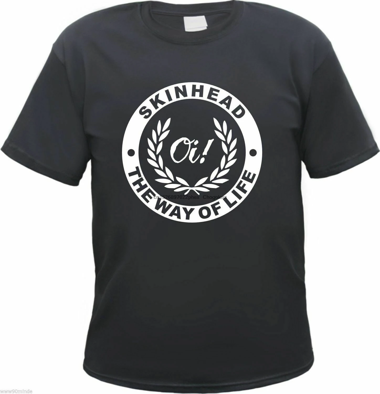 Футболка Skinhead The Way of Life-Oi Laurel Wreath-черная рубашка-Skins Oi(1) |