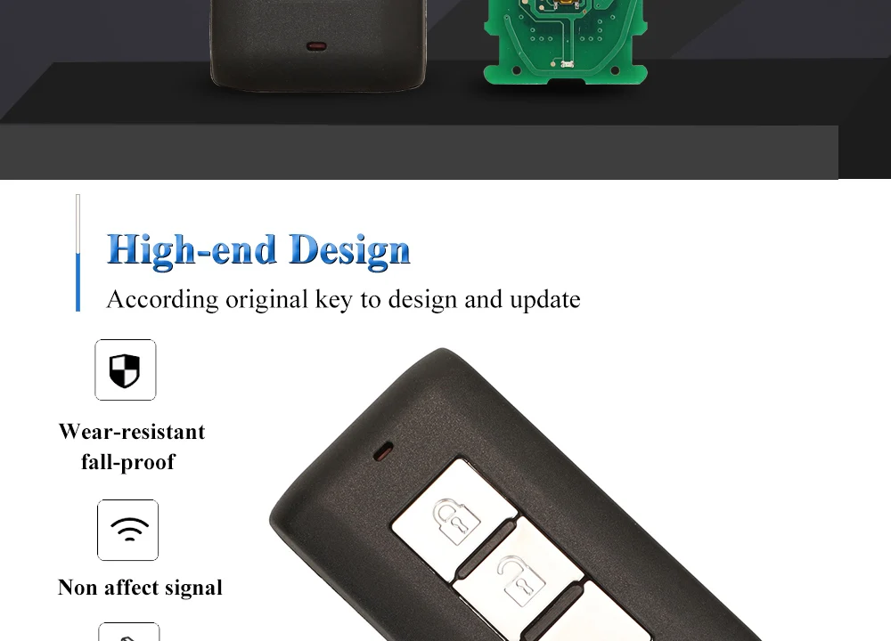 Keyforkess telecomando astuto Fob 2BTN 433Mhz ID46 ID47 per Mitsubishi Lancer Outlander ASX G8D-644M-KEY-E / Montero L200 GHR-M004 - H7781b279b6c74096a4fc329fb31e63e27