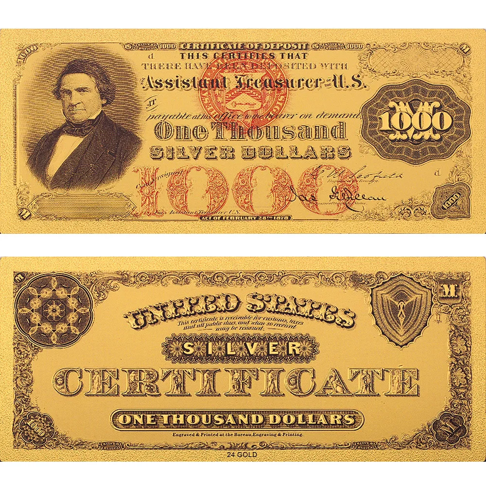 Банкнота 1863 ~ 1899 года в долларах США 1 2 5 100 1000 долларов золотой подарок