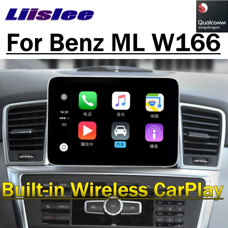 Для Mercedes Benz MB ML M Class W166 2011~ Liislee автомобильный мультимедийный плеер NAVI NTG беспроводной CarPlay автомобильный Радио gps навигация