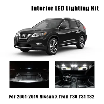 

White Canbus LED Car Bulbs Interior Dome Map Reading Light Kit For Nissan X-Trail T30 T31 T32 2001-2019 License Plate Light