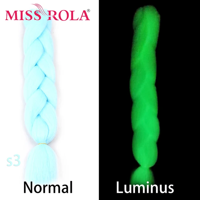 New Colors Synthetic Glowing Hair Twist Braids Ombre Color For white Women Braiding Hair Extensions Jumbo Braids KaneKalon Hair S3