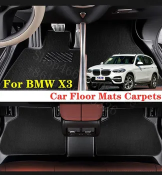 

Puou For BMW X3 Car Floor Mats Carpets Front & Rear Full Set Custom auto foot Pads automobile waterproof carpet cover