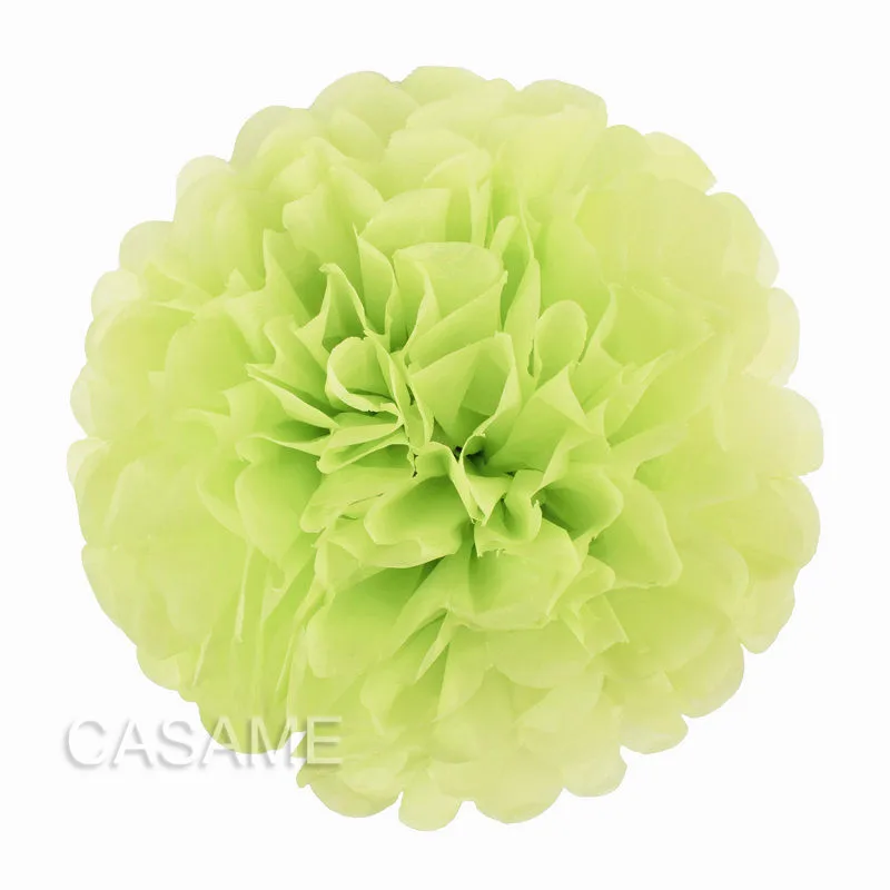 lime green 1 шт. помпоны из бумаги салфеток гирлянды деревенские Свадебные украшения 10 см 15 см Свадебный декор вечерние украшения свадебный душ ребенок - Цвет: lime green