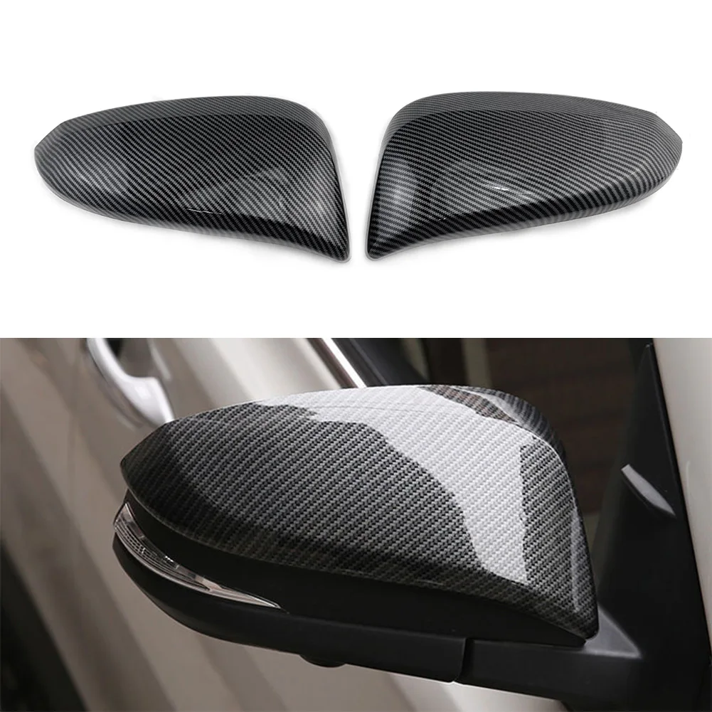 Carbon Fiber Style ABS Side Door Mirror Cover Trim For Toyota Hilux
