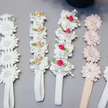 

Peral Flower Baby Turban Headbands For Newborn Girls Elastic Hair Bands Headwear For Baby Girls Chiffon Flower Hair Accessories