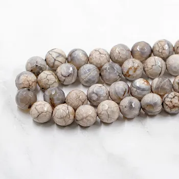

Top Quality Round Fire Agates stone 6/8/10/12mm Section Gray Smoky Agates beads Natural Striped Stone Gem For Jewelry Making DIY