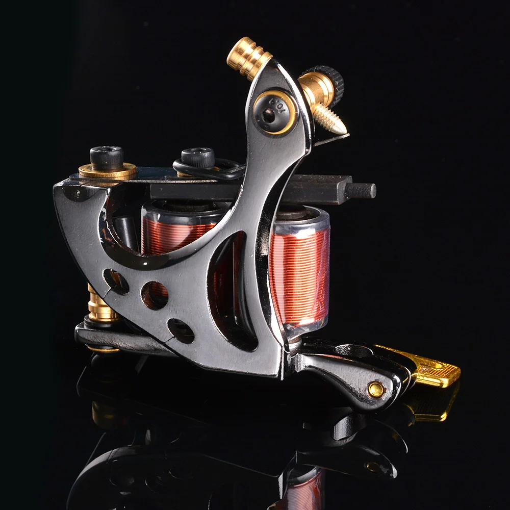 Hand Made Wire Cutting 12 Wrap Coils Tattoo Machine For Liner And Shader Black Color Iron Supplies | Красота и здоровье