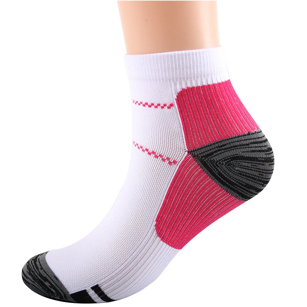 Fecocozy короткие носки для спорта на открытом воздухе, Компрессионные носки для велоспорта, мужские и женские носки-лодочки для бега, походные короткие носки - Цвет: Rose red