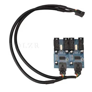 

BQLZR USB Header 9 Pin Motherboard Splitter Adapters Male 1 to 4 Female