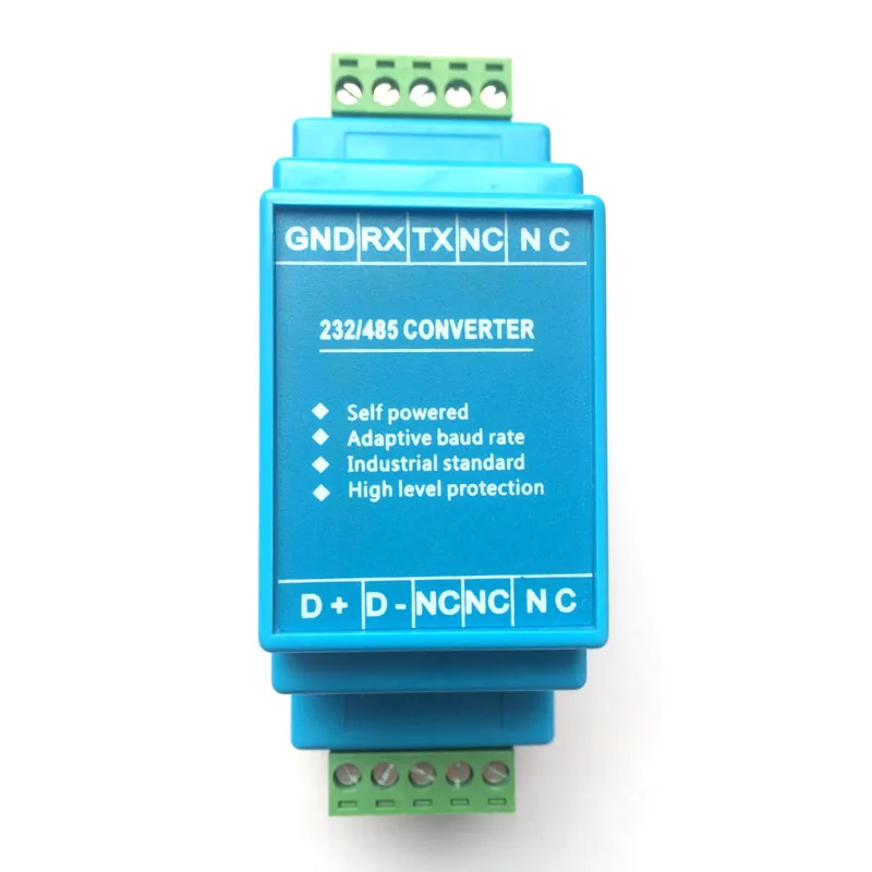 Industrial grade RS232 to RS485 converter passive adaptive baud rate self conductance rail installation | Электронные компоненты