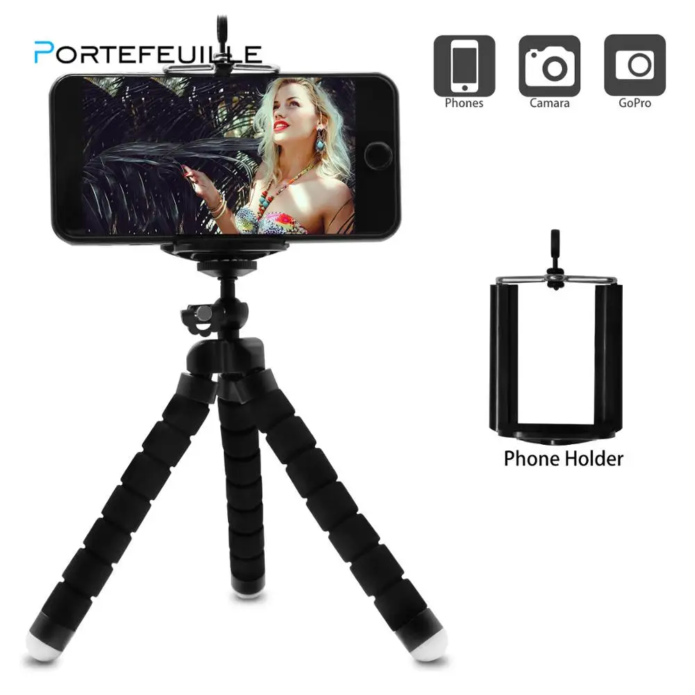 

Mini Flexible Sponge Octopus Holder Clip Tripod For Iphone 8Plus Xs Xr Xiaomi Mobile Phone Smartphone Camera Carbon Selfie Stand