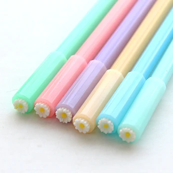 

3PCS/Lot Cute Little Daisy Gel Pen Writing Signing Pen School Office Supply Kids Gift Student Stationery 0.18mm Black Ink