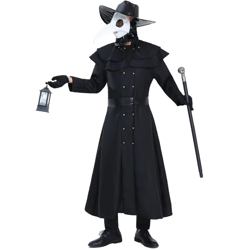 

Halloween Ages Medieval Man Plague Doctor Party Costume Day of the Dead Party Pest Minister Steampunk horror Priest Wizard Cospl