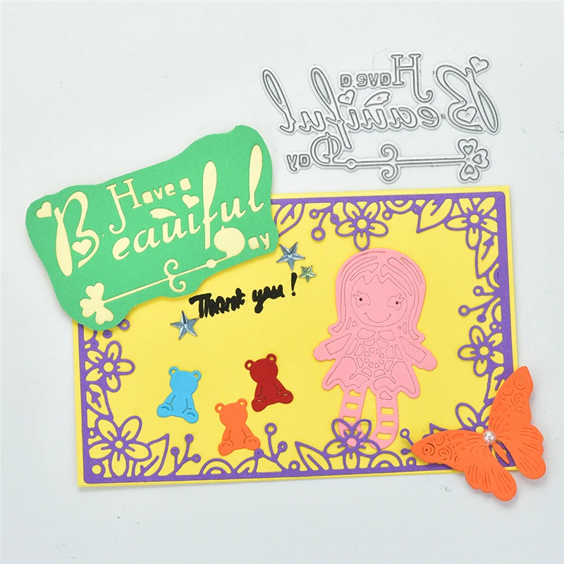 

Naifumodo Beautiful Letter Dies Words Metal Cutting Dies New 2019 for Card Making Scrapbooking Embossing Cuts Stencil Craft Dies