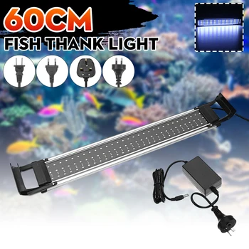 

60CM Waterproof LED Aquarium Lights Fish Tank Light Bar Blue/White Submersible Underwater Clip Lamp Aquatic Decor AC100-240V