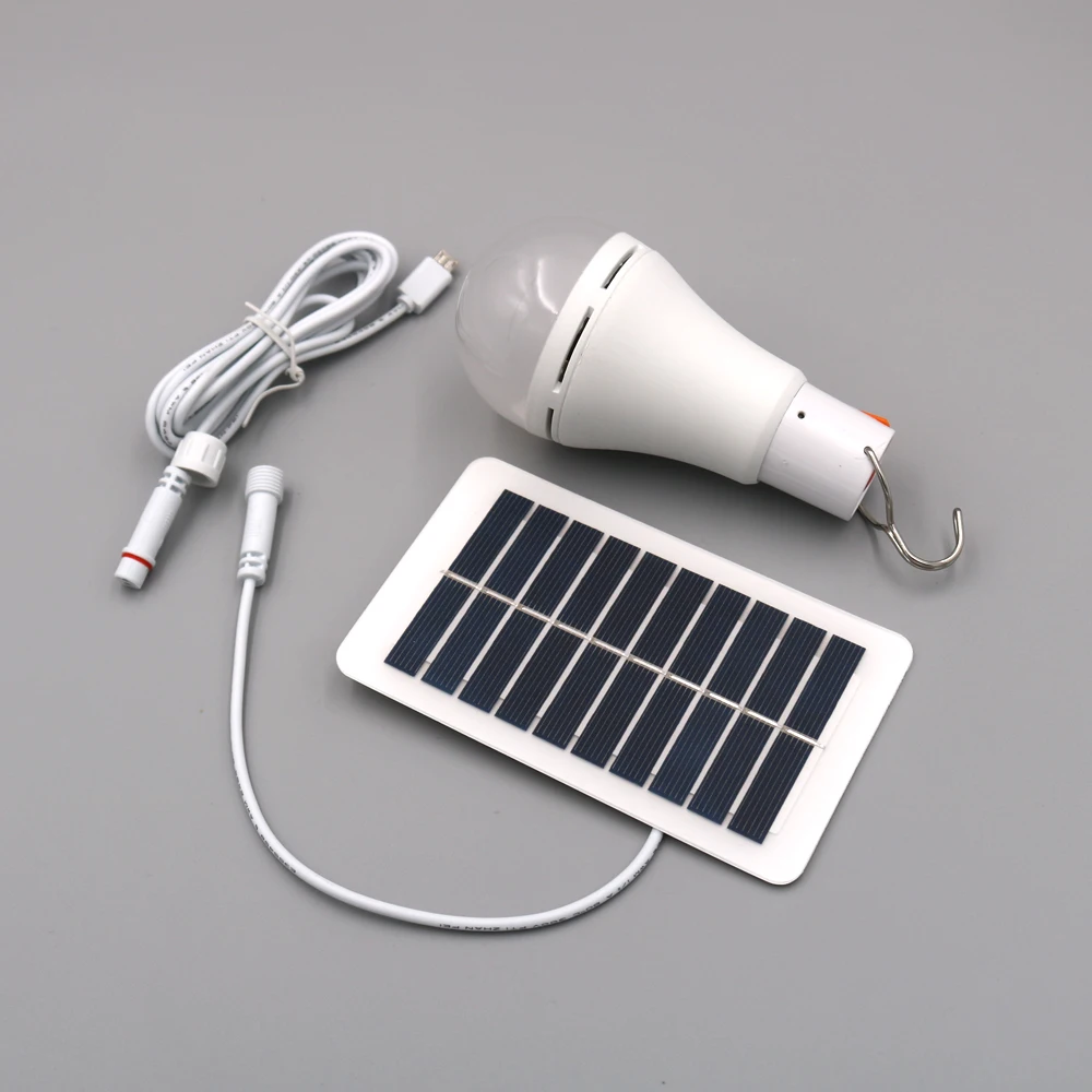 Ampoule LED solaire Rechargeable, batterie intégrée, éclairage d