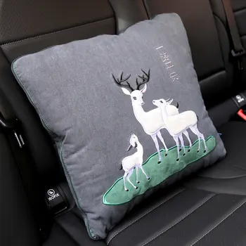 

E-FOUR Air Travel Blanket Premium Microplush Fleece Airplane Blanket Throw Pillow with Soft Carrying Packable Travel Blanket Car