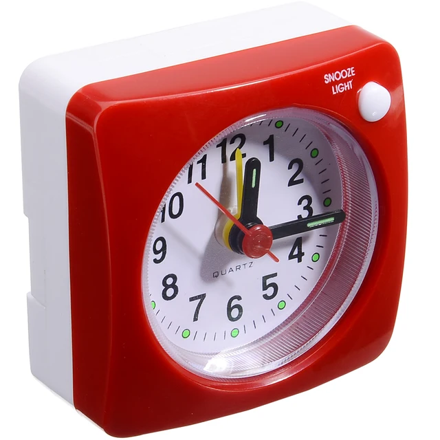 Mini Square Bedside Silent Sweep Alarm Clock Student Silent Snooze Alarm Clock Non Ticking Noise With LED Snooze Light Decor 5