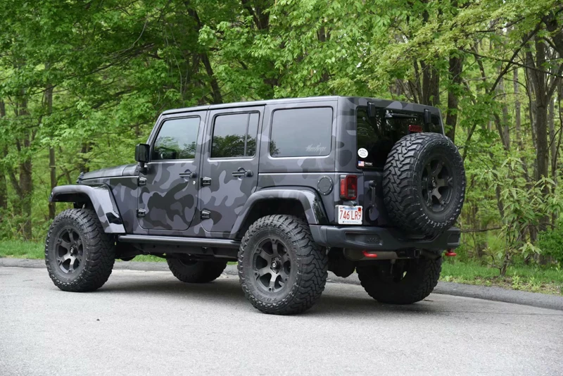 Black Grey Camouflage Vinyl Film Wrap-2