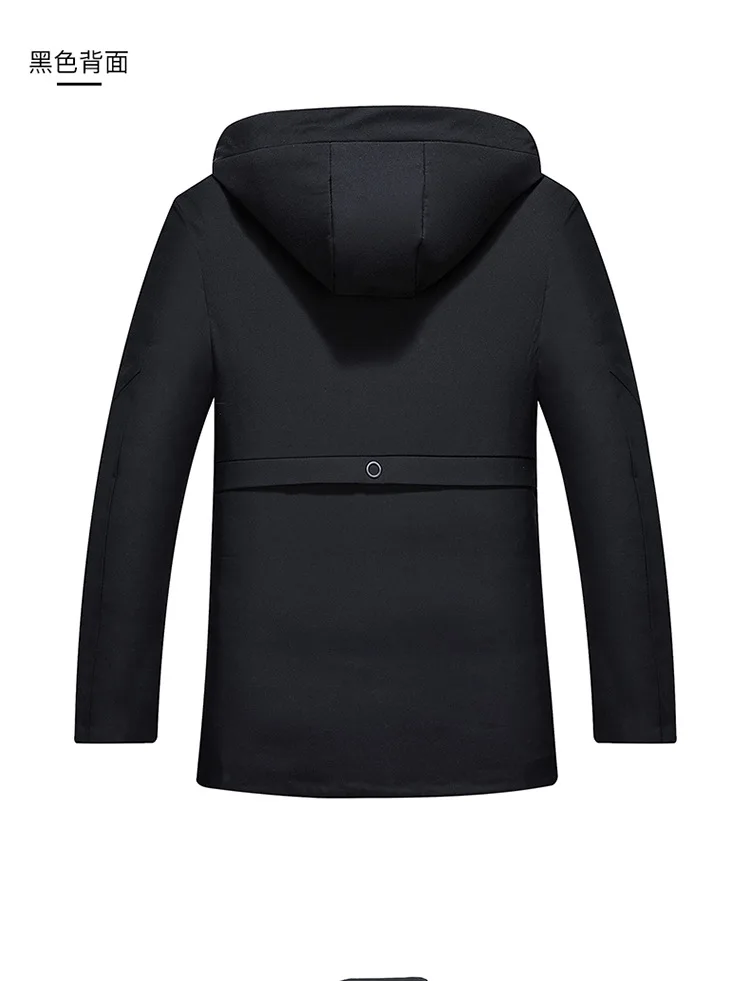 Middle-aged Men'S Wear down Jacket Cotton-padded Clothes Winter New Style Daddy Clothes Thick Extra-large Hooded Mid-length
