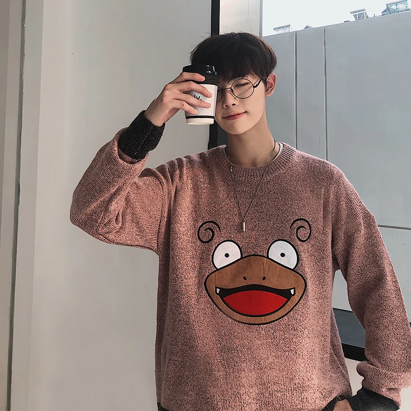 Winter Sweater Men's Fashion Cartoon Print Casual Knit Sweater Man Sweter Clothes Wild Loose Long Sleeve Pullover Male Clothes Winter Sweater Men's Fashion Cartoon Print Casual Knit Sweater Man Sweter Clothes Wild Loose Long Sleeve Pullover Male Clothes