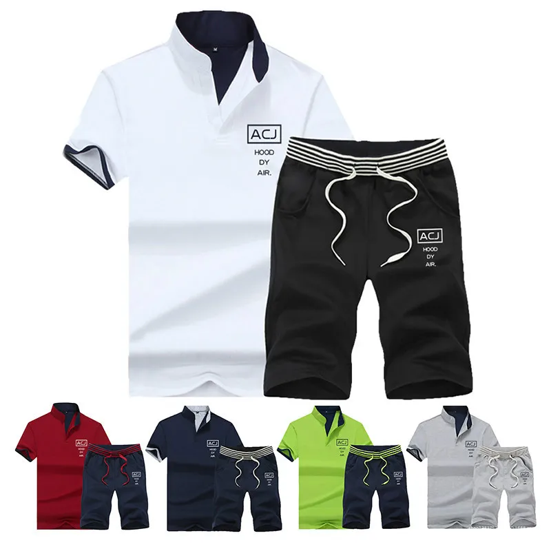 Tracksuit Man Sets Pants Summer New Men's Cropped T Shirt Shorts Casual Suits Sportswear Mens Clothing Male Sweatshirt 2021 mens sets summer 2 piece outfit sport set 2021 new polo shirt sweatpants sweatsuits casual set fashion clothing male tracksuit