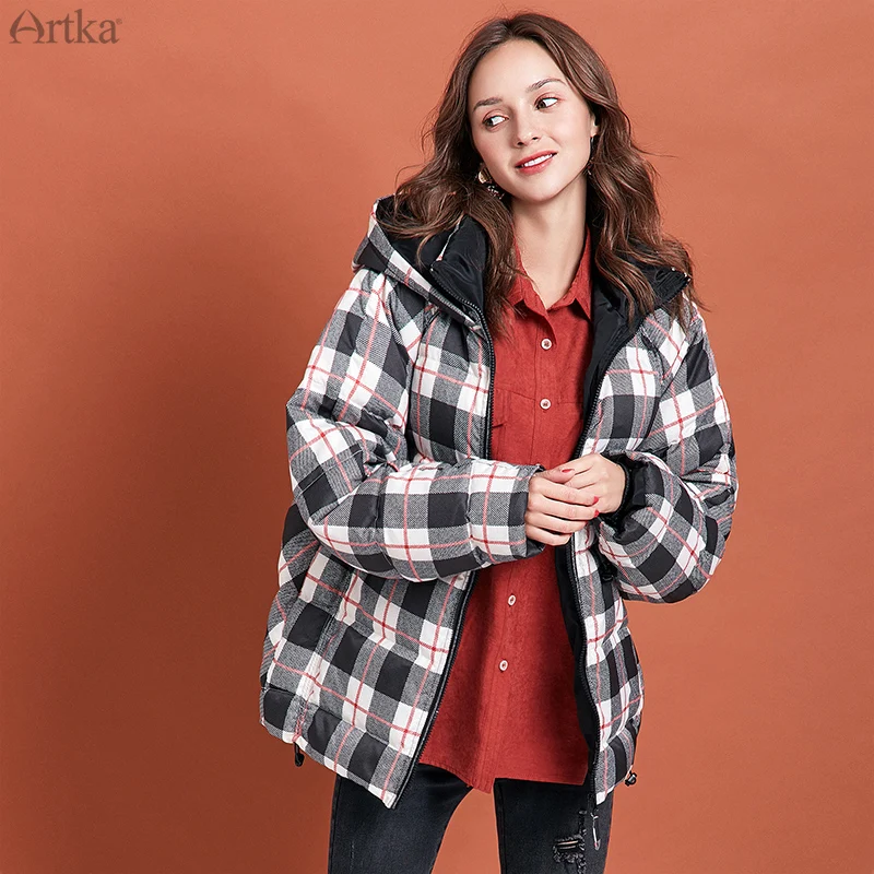 ARTKA 2019 зимнее Новое Женское пуховое пальто 90% белый утиный пух очень теплая