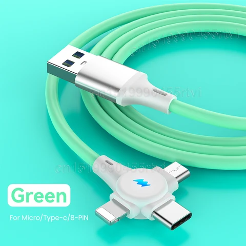Fast Charging USB Cable 6A 66W for Huawei Mate 40 Pro 5A Micro USB Type c 3in1 USB Charger Data Cable for iPhone 13 12 1/2M