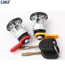 CHKJ правый левый автомобильный комплект с дверным замком с 2 Ключи слесарные инструменты для Ford Escort/Fiesta ка курьер 1995-2002 замена замка комплект