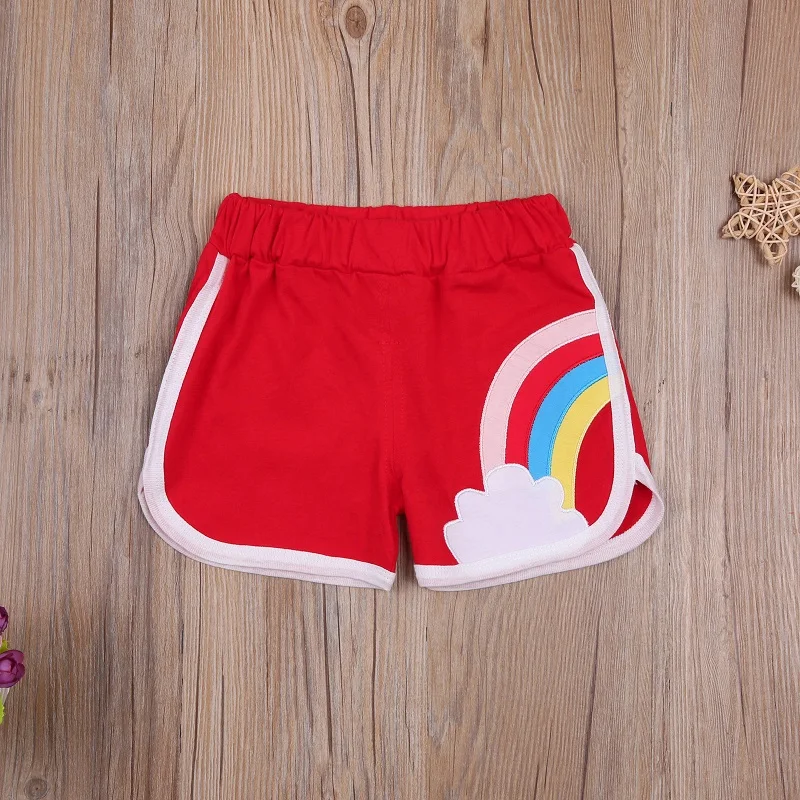 Boys Shorts Kids Denim Shorts Cotton Rainbow Print for Kids