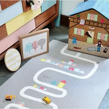 LISM Ins игровой коврик цифровой шашки одеяло и город одеяло нескользящий ползающий коврик Детский ковер украшает пол