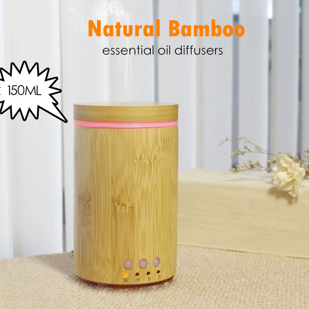 

110-220V Natural bamboo air humidifier home ultrasonic humidifier Classic aroma diffuser 150ml essential oil diffuser humidifier