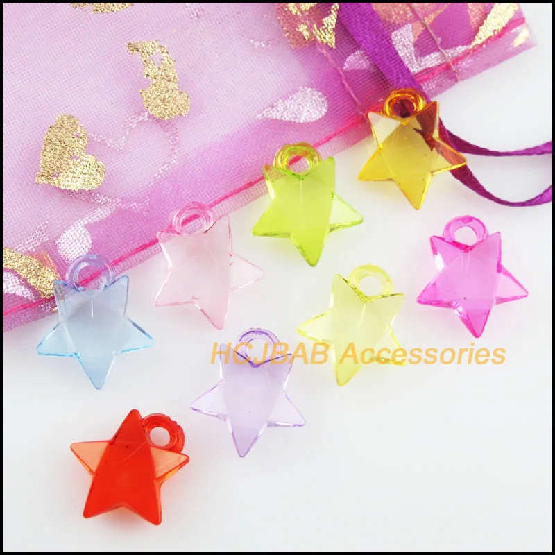 70 New Star Charms Acrylic Plastic Pendants Clear Mixed 15x17mm | Украшения и аксессуары