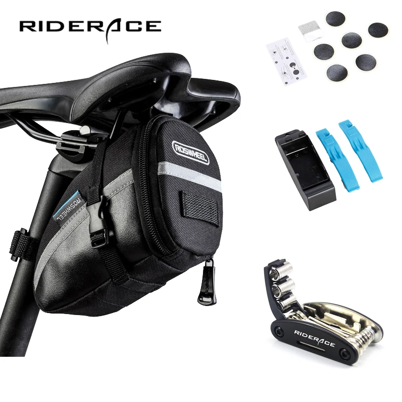 

Bicycle Repair Tools Kits Saddle Bag Cycling Seat Pack MTB Bike Accessories Multifunction Tool Inner Tire Patches Tire Lever Set