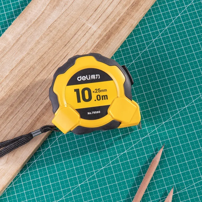 

Deli 79560 Tape Measure 10 M High Precision Self-Locking Steel Tap Sub-Steel Ruler Tape Measure Woodworking Bag Plastic Steel Ta