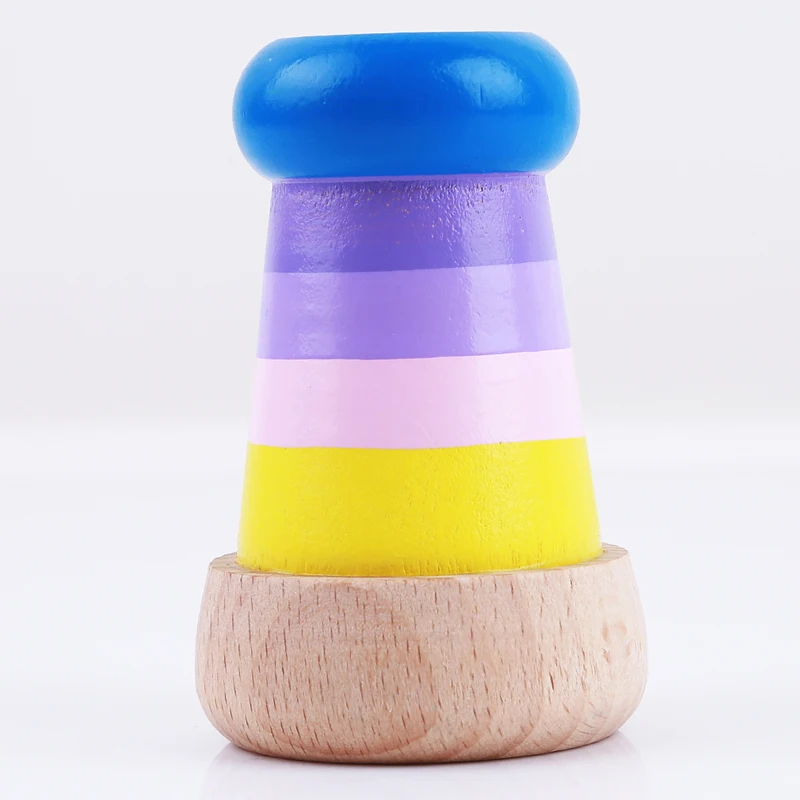 Rainbow Wooden Toys Cute Magicalal Mini Kaleidoscope Bee Eye Effect Polygon Prism Children Toy - Color: color3