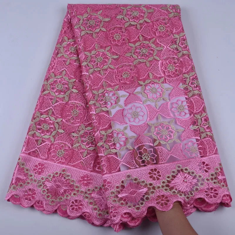 

Pink Color Nigerian French Lace Fabrics 2019 African Tulle Lace Fabric High Quality African Lace Wedding Fabric For Dress Y802