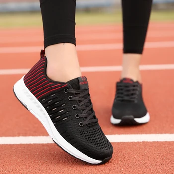 

Women Shoes 2020 Fly Weave Breathable Sneakers Women Lace Up High Quality Female Shoes Couple Footwear Outdoor Running Shoes