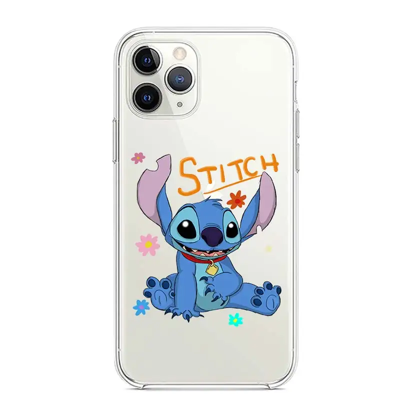 Disney Stitch For Apple iPhone 13 12 11 mini 8 7 6S 6 XS XR X 5 5S SE 2020 Pro Max Plus Transparent Phone Case apple 13 pro max case