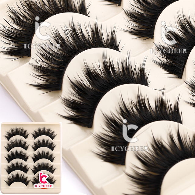 Makeup Thick Long Eye Lashes Handmade Mixed Mink False Eyelashes Dolls Handmade Soft Full Strip Lashes