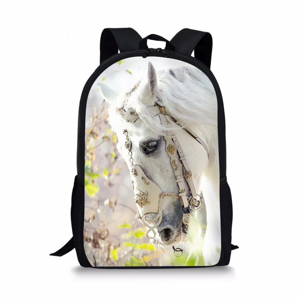 

Fashion Children's Backpack Flower Horse Prints Pattern Toddler School Book Bags Cute Animal Women's Travel Backpack
