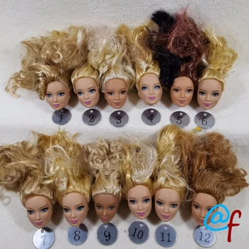 

B16-3 Original Foreign Trade European Beauty Brown 1/6 OOAK NUDE Doll Head Mussed Many Hair for DIY Soft PVC Head