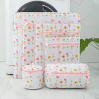 Colorful Polyester Printing Laundry Bags Underwear Bra Washing Machine Bag Mesh Travel Organizer Wash Bag Folding Laundry Basket 2