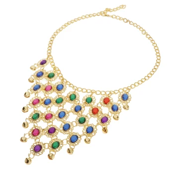 

Womens Belly Dance Sequins Necklace Gold Coin Jewelry Dancewear Accessory