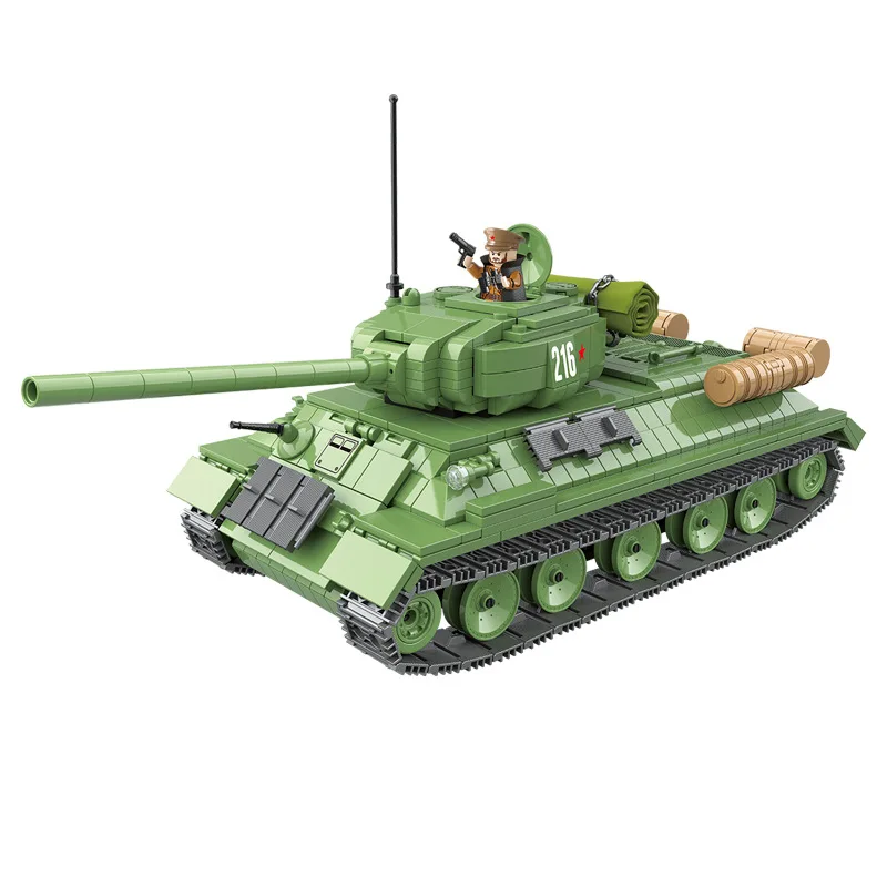 

World War II Military series Russia T-34 Medium Tank Building blocks DIY Soldier Action Figures Toys Gifts