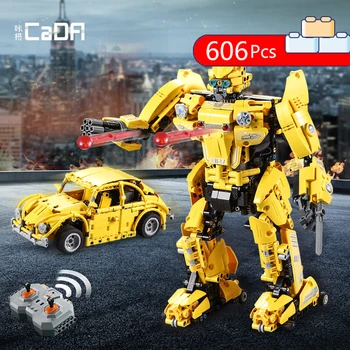 

Movie Bumble car bee building block 2.4Ghz lepining City Deformation Car Hornet Robot bricks with shotting rc toys for gift