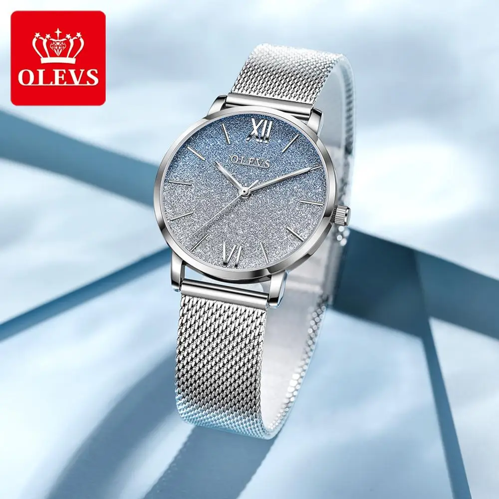 

Fashion Women's quartz wristwatch starry dial with tungsten steel watchband casual style waterproof ladies clock